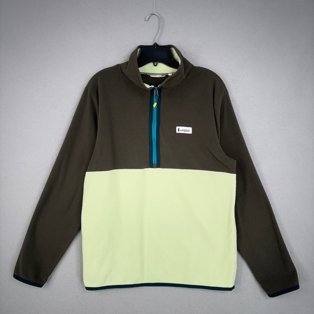 Cotopaxi Fleece Pullover Mens Medium Brown Green Colorblock Teca 1/4 Zip Gorp